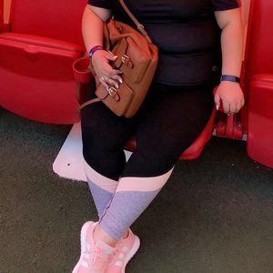 Lane Bryant LIVI Black/ Pink/ Gray Leggings  Wide Waistband